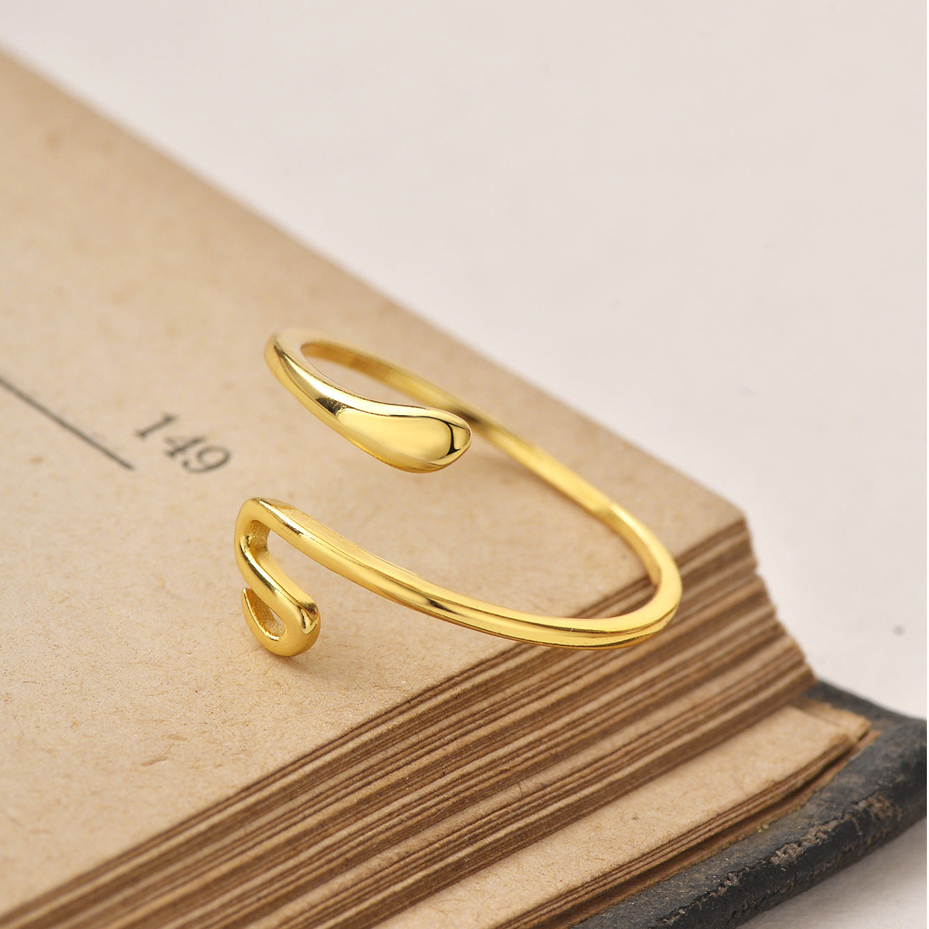 gold and silver snake rings side by side with dried flowers for aesthetic flat lay