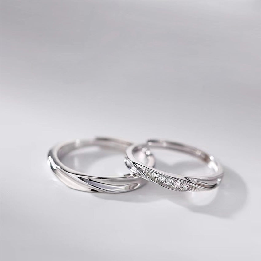 matching silver rings for him and her minimalist wedding band style