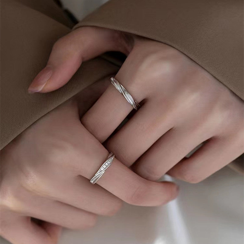 925 sterling silver couple rings matching set for lovers anniversary gift