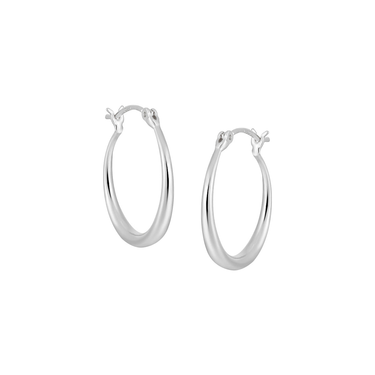 Wholesale 925 sterling silver hoop earrings 20mm white gold plated for daily wear