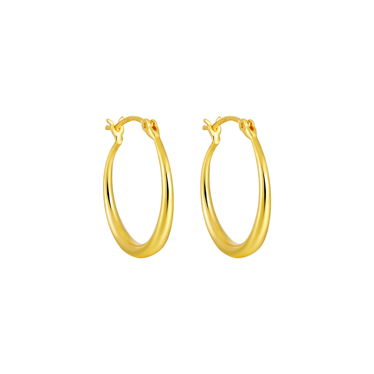 Wholesale 18K gold plated 925 sterling silver hoop earrings 20mm for sensitive ears