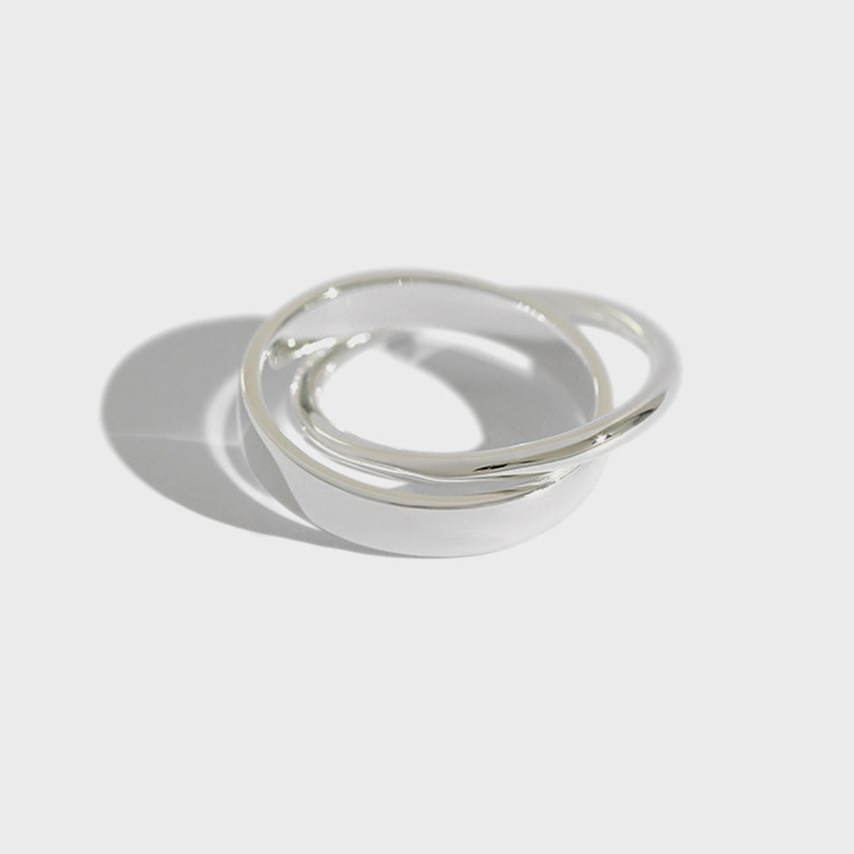Double loop 925 silver ring minimal design for minimalist jewelry wholesale bulk order
