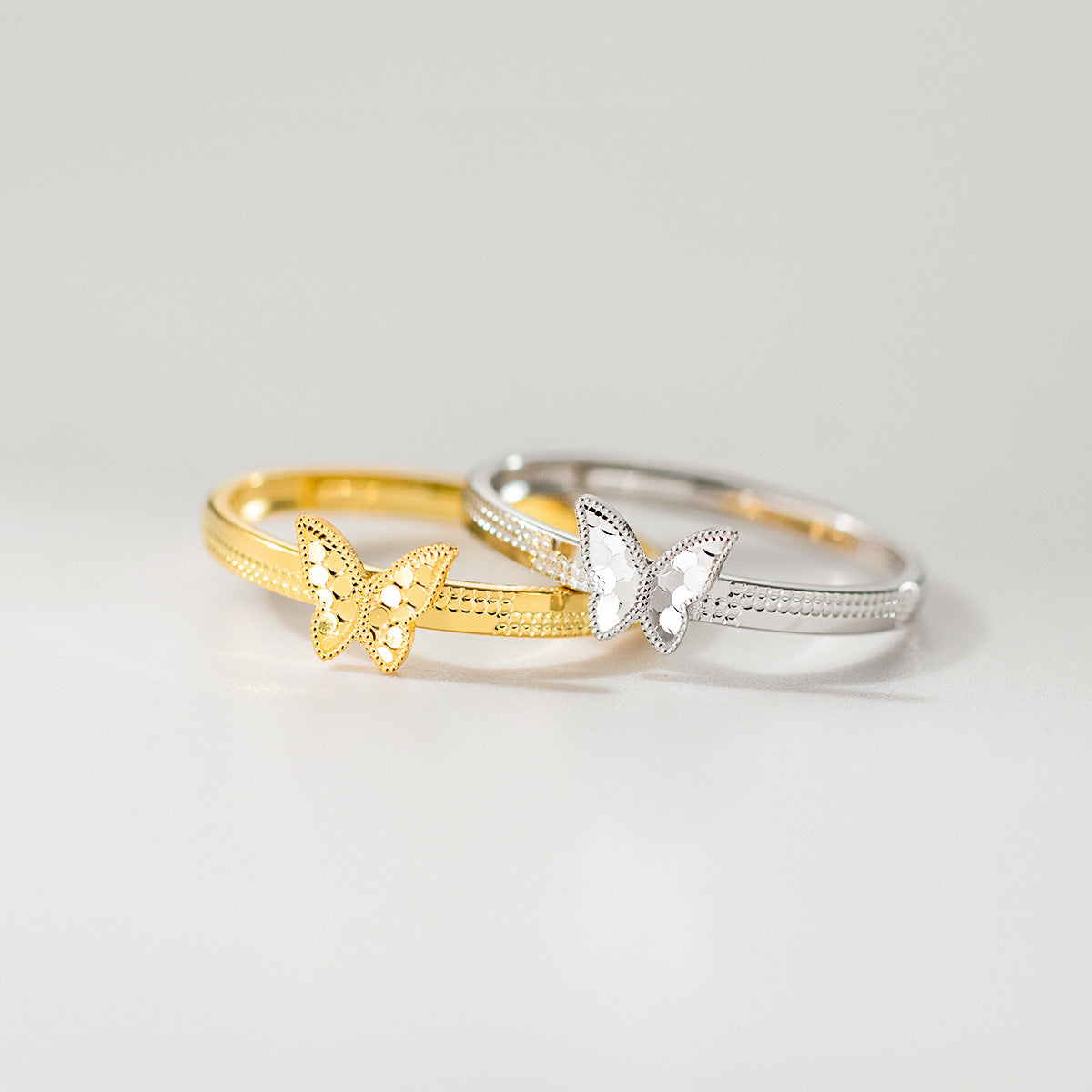 925 sterling silver and gold plated butterfly rings wholesale set, minimalist jewelry for everyday wear and wholesale fashion rings market
