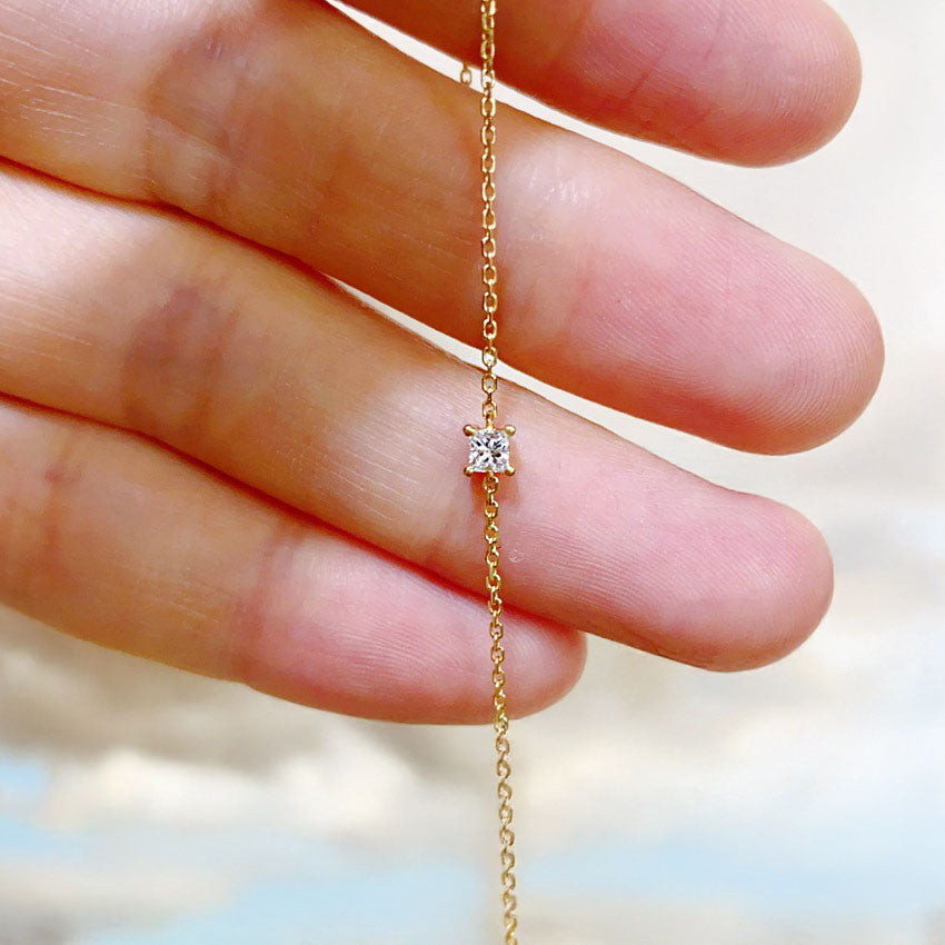 925 sterling silver square cubic zirconia stone bracelet for women