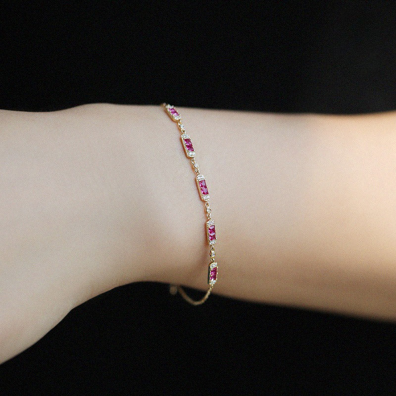 925 sterling silver ruby bracelet