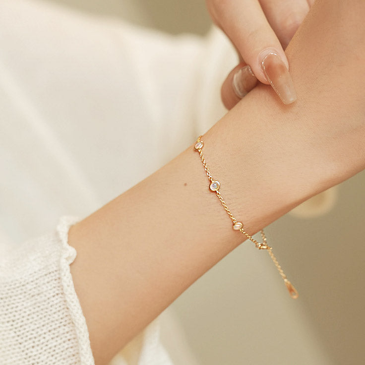 925 silver 5 bezel settting opal stone bracelet