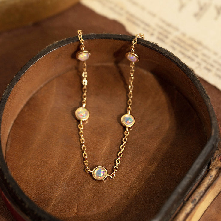 925 sterling silver opal stone bracelet