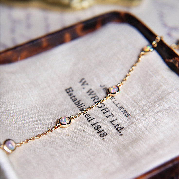 925 sterling silver opal bracelet