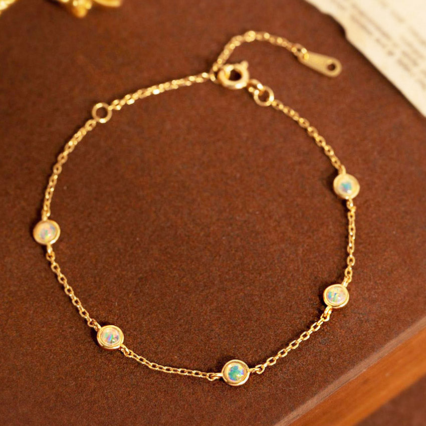 925 silver opal stone bracelet