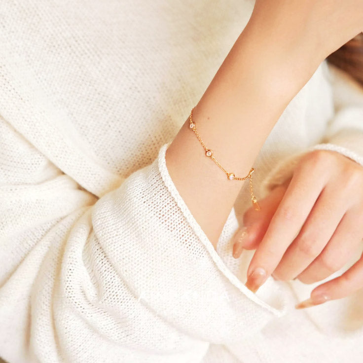 925 sterling silver opal stone charm bracelet