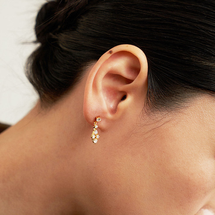18k gold plated minimalist french vintage earrings
