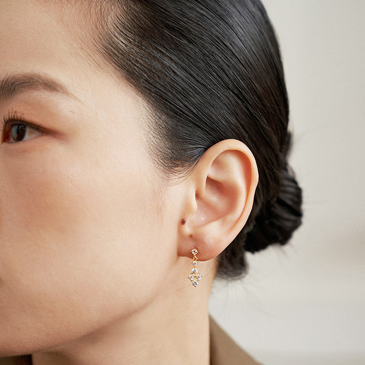 cubic zirconia french vintage earrings