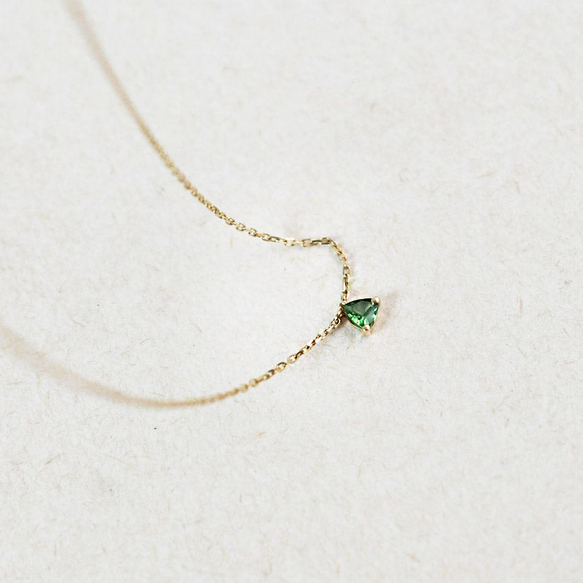 mini triangle emerald necklace