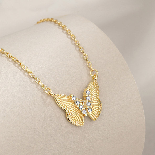 S925 butterfly pendant necklace