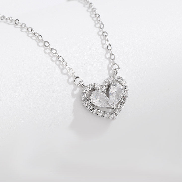 925 sterling silver heart-shaped necklace