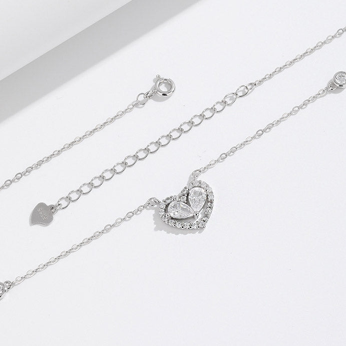 925 sterling silver heart pendant necklace