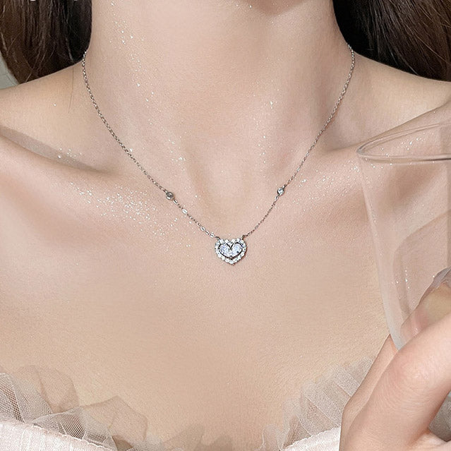 women 925 silver heart necklace