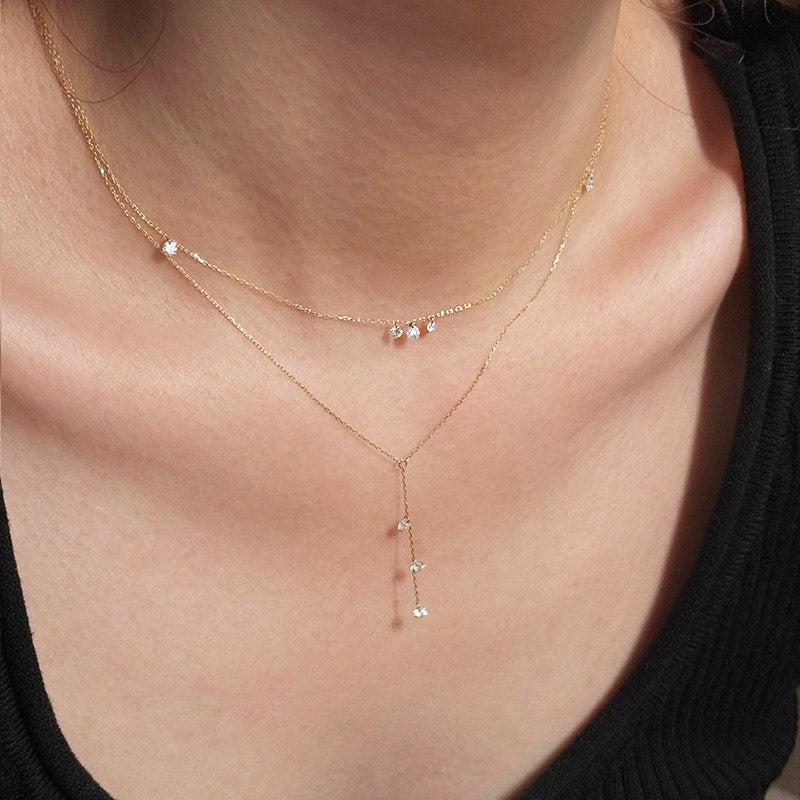 18k gold plated zircon 925 silver women necklaces