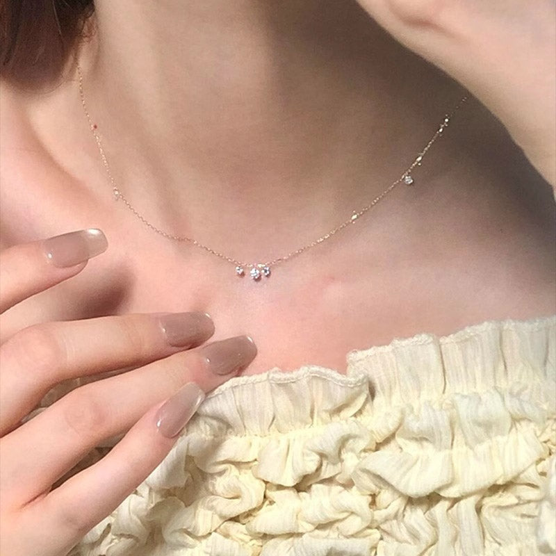 18k gold plated zircon stones 925 silver necklaces