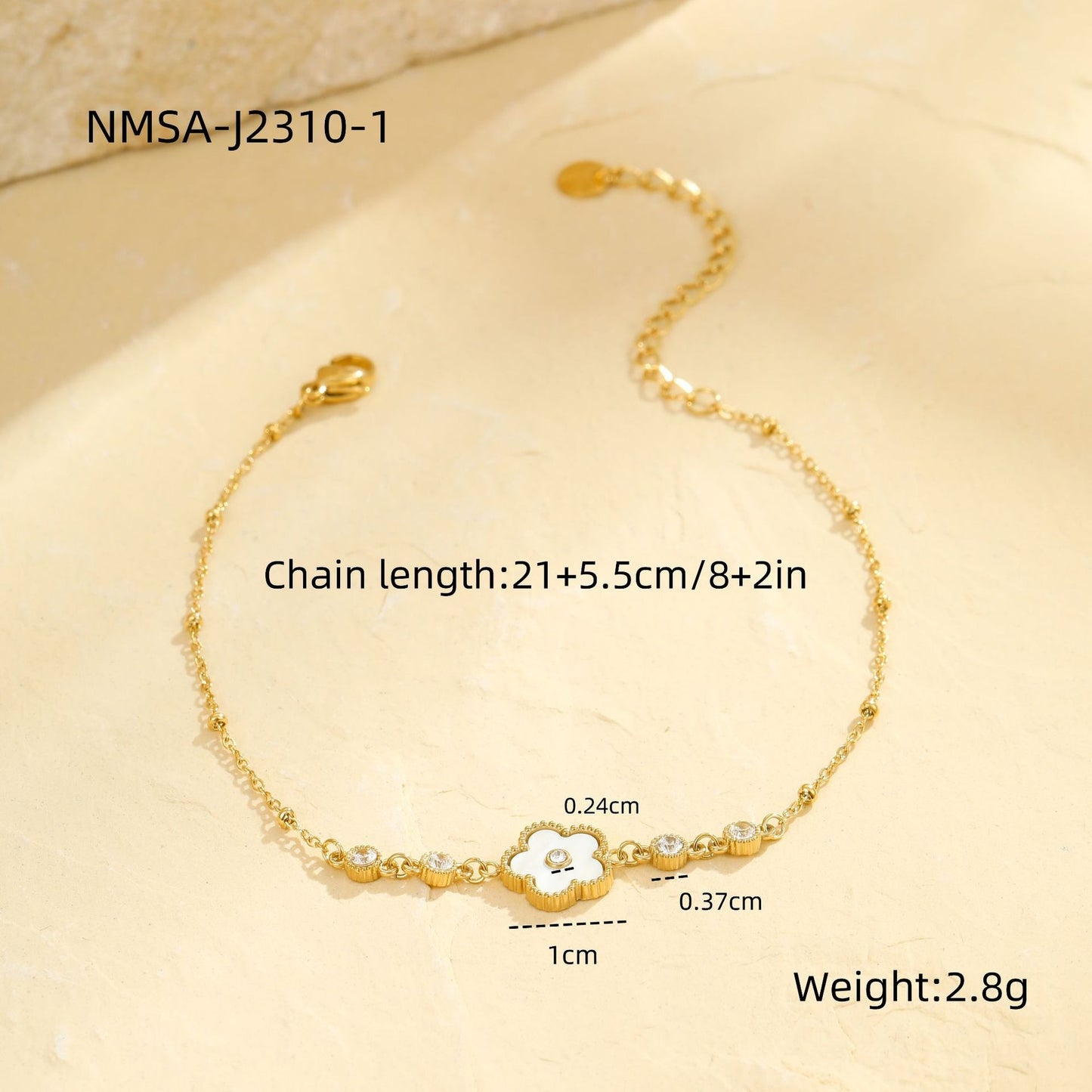 Wholesale 5 Piece Stainless Steel Five Leaf Flower Anklet Set Summer Style