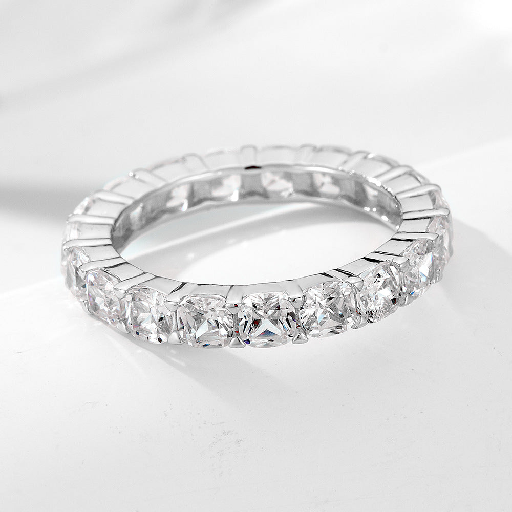 Taylor Swift Wedding Ring Inspired Jewelry Wholesale Radiant Cut CZ Engagement Ring with Eternity Band Bridal Set