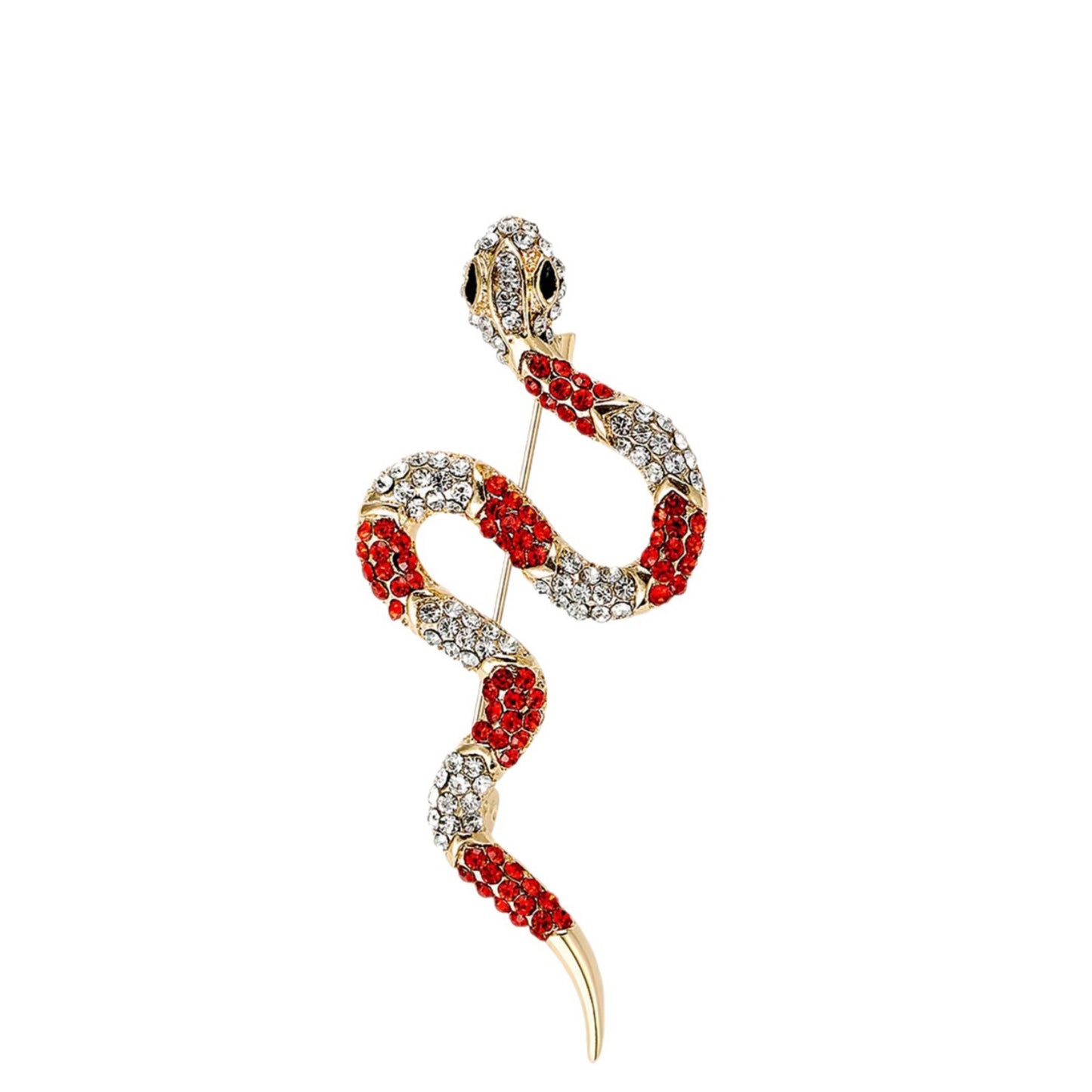 Creative Rhinestone Snake Brooch – Fashionable Minimalist Animal Pin (5 pcs)