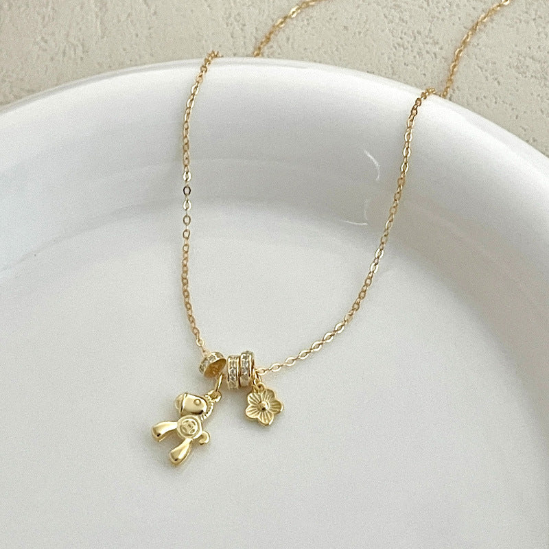 sterling silver pony necklace gold pendant cute gift jewelry