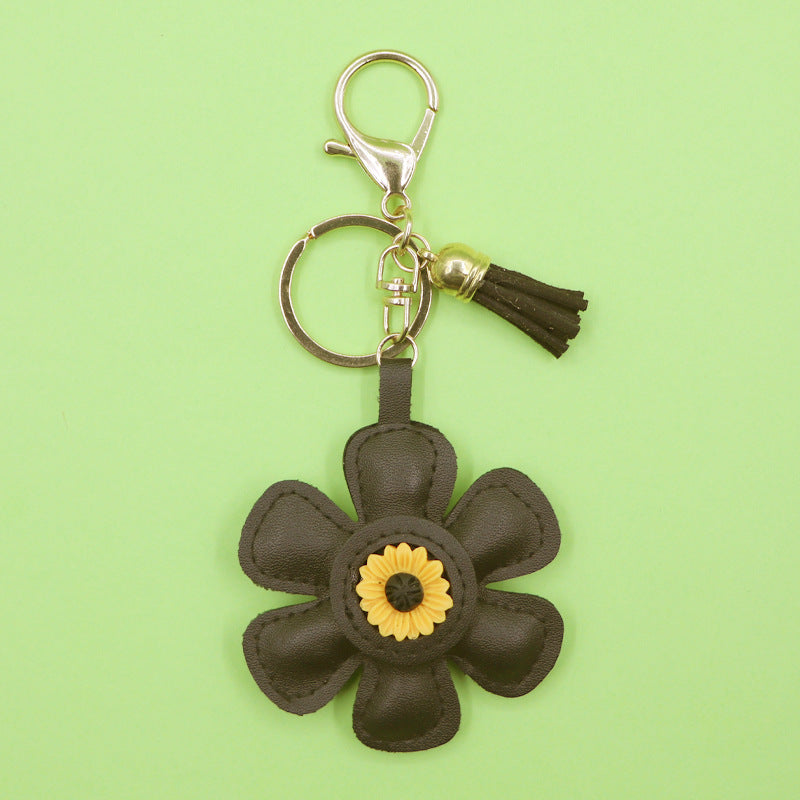 Sunflower tassel keychain black wholesale