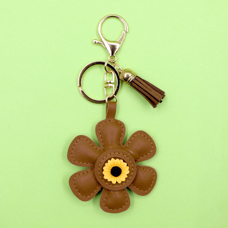 Sunflower tassel keychain brown wholesale