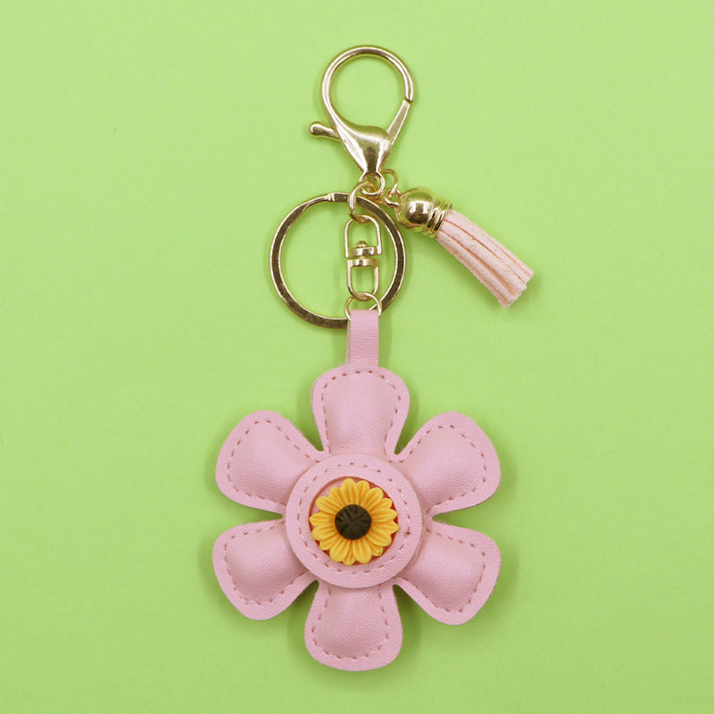 Sunflower tassel keychain pink wholesale