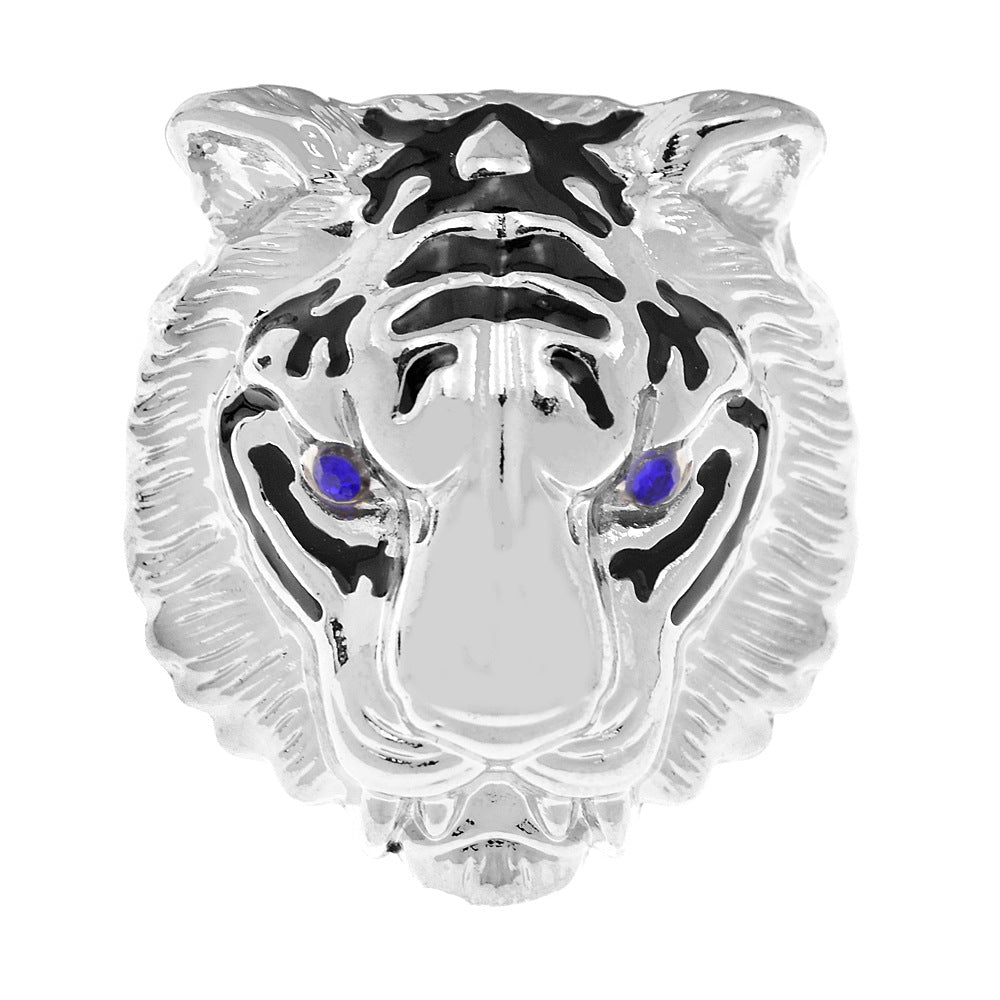 Painted Oil Tiger Head Brooch – Fashion Animal Pin (5 pcs)