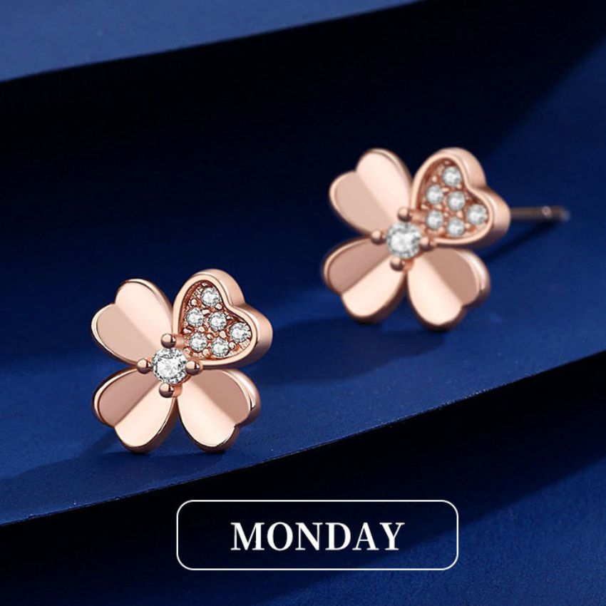 weekly earrings set monday studs
