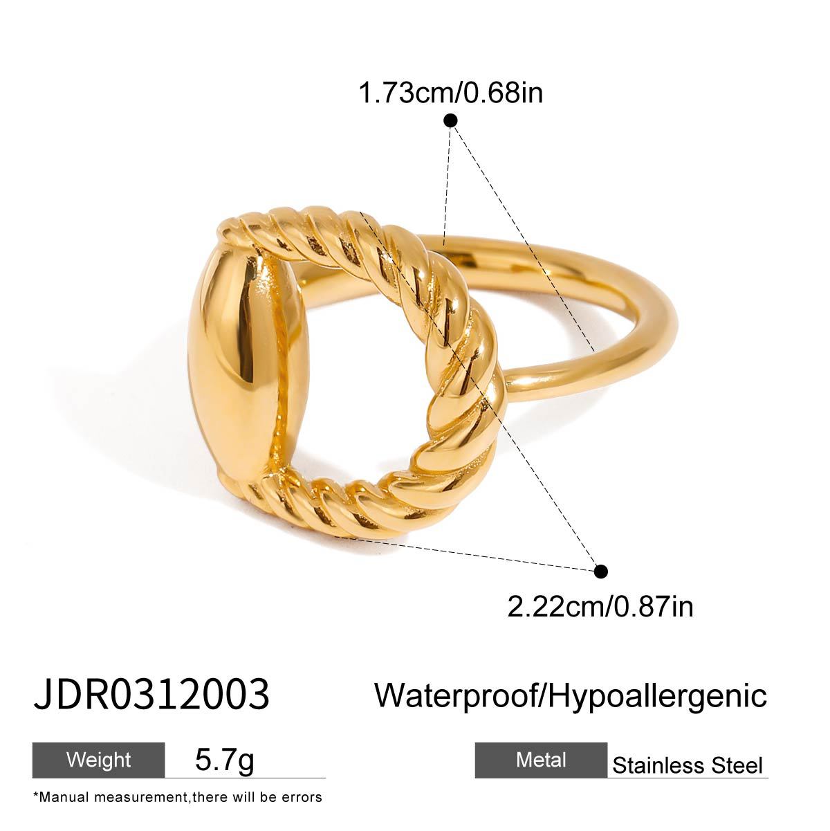 18K gold PVD coated statement rings wholesale, trendy jewelry wholesale stainless steel style.