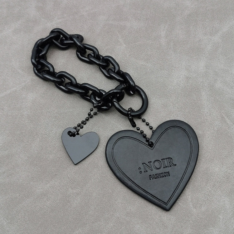 leather heart bag charms with logo