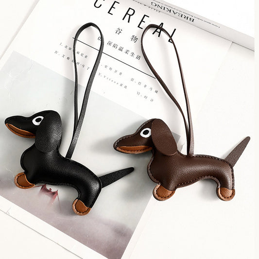 crossbag accessories decoration plush leather bag charm dog