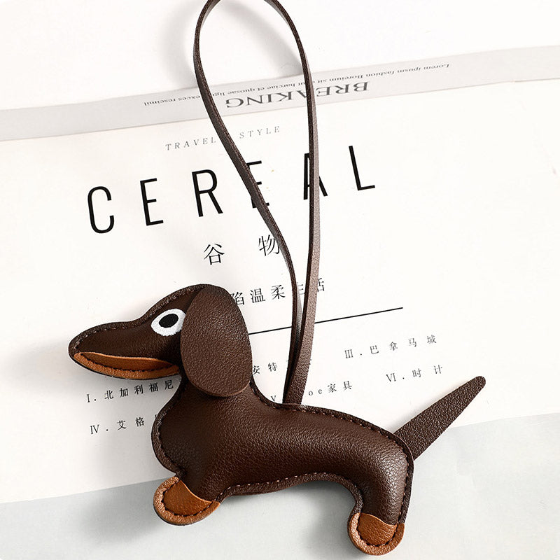 crossbag accessories decoration plush leather bag charm dachshund dog