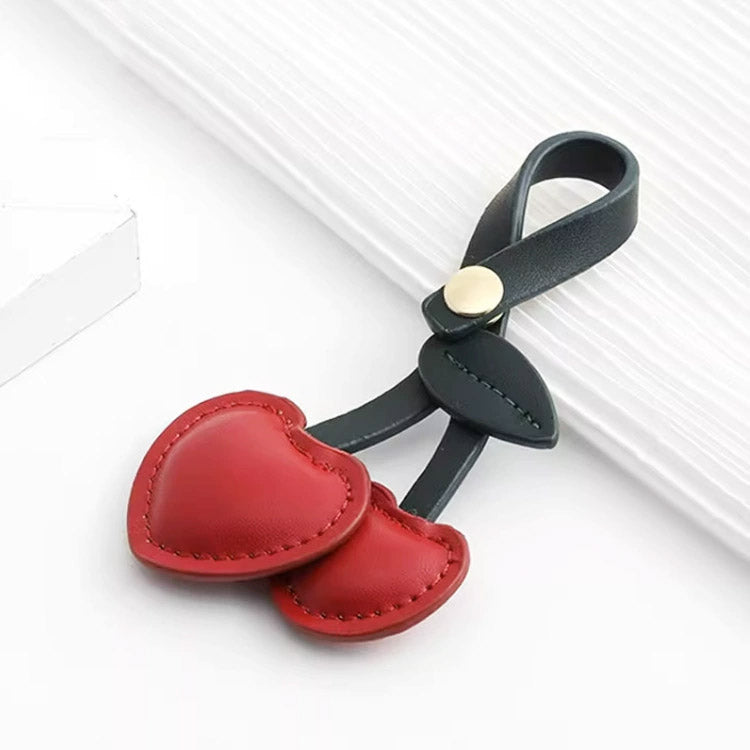 leather cherry bag charms