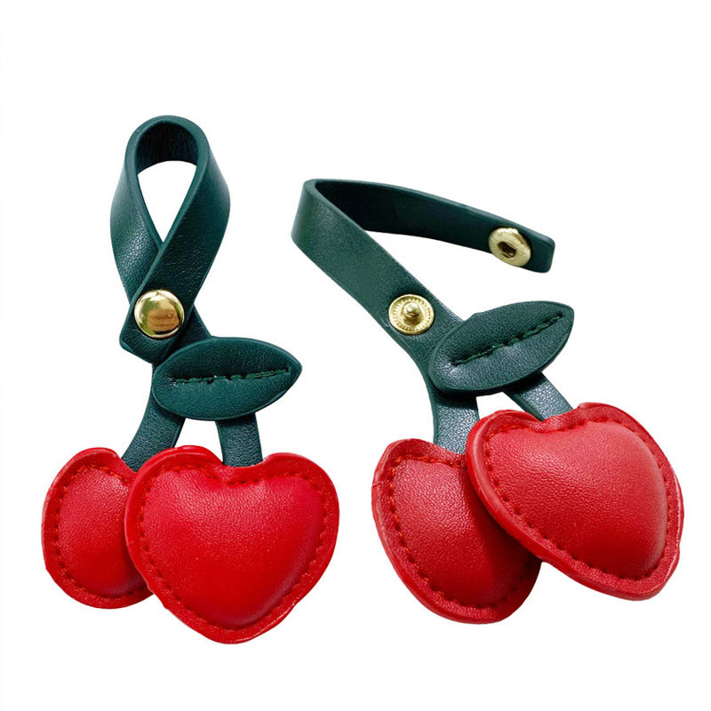 car key handbags PU leather cute accessories red cherry bag charms (5 pcs)