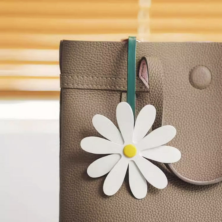 girls carabiner hook pu leather bag tag flower floral bag charms (5 pcs)