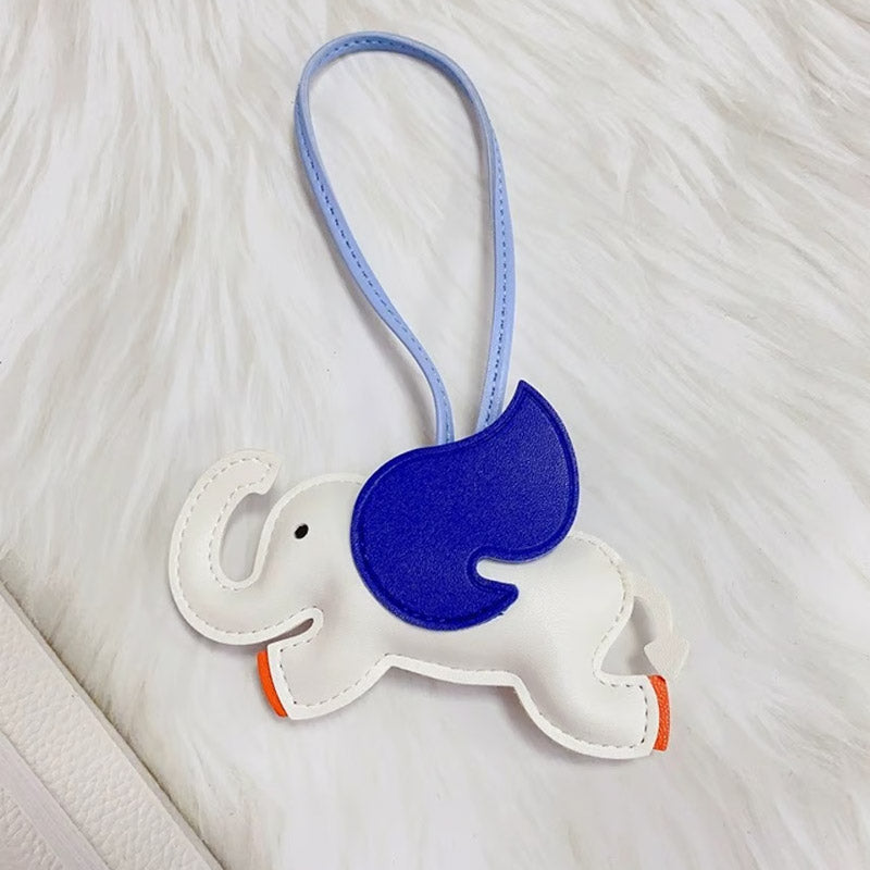 cute kids animal leather elephant bag charm with strap (5 pcs)