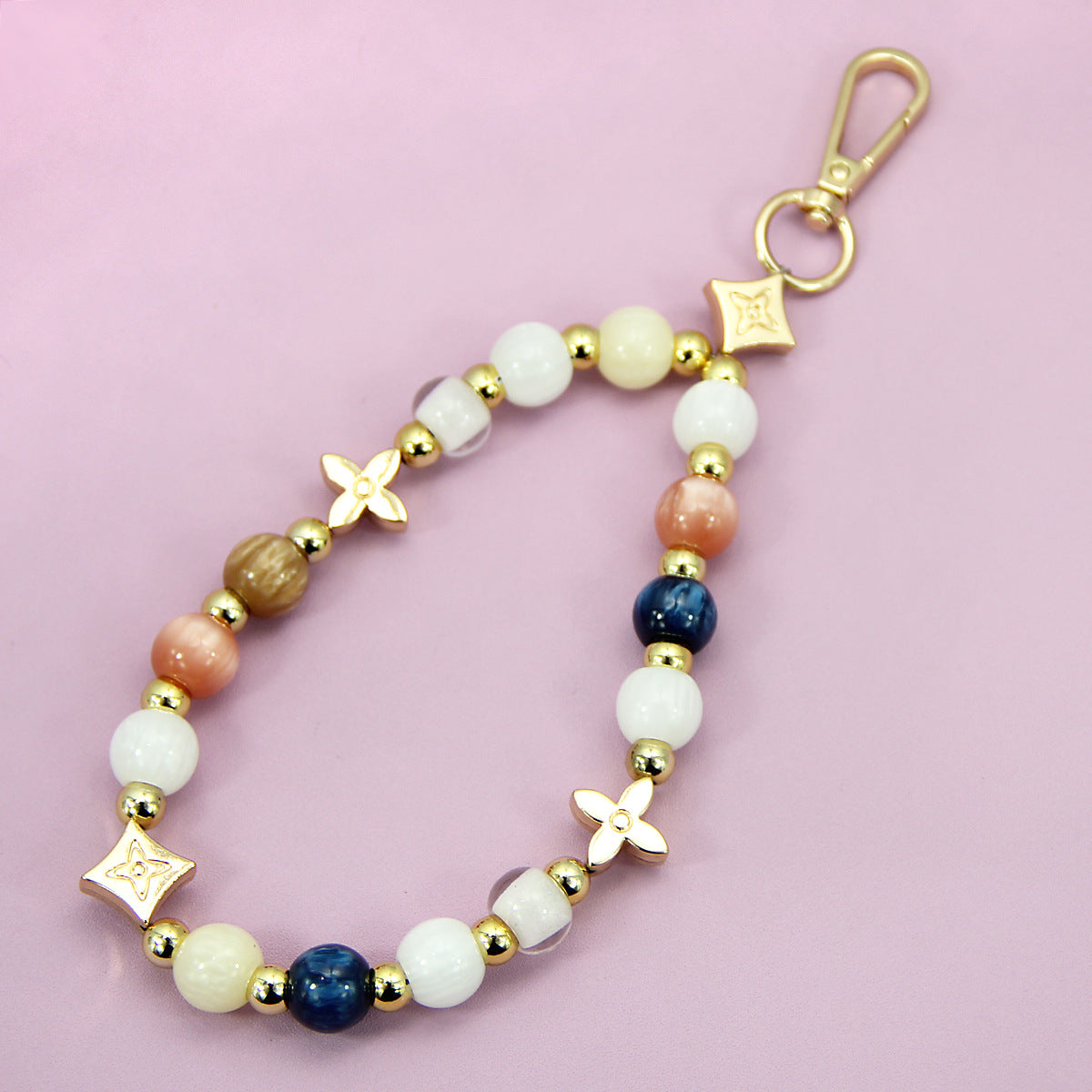 beaded phone charm acrylic wrist strap bracelet chain phone accessory bulk wholesale