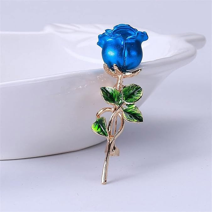 women dress jewelry metal enamel 3d rose flower brooch (5 pcs)