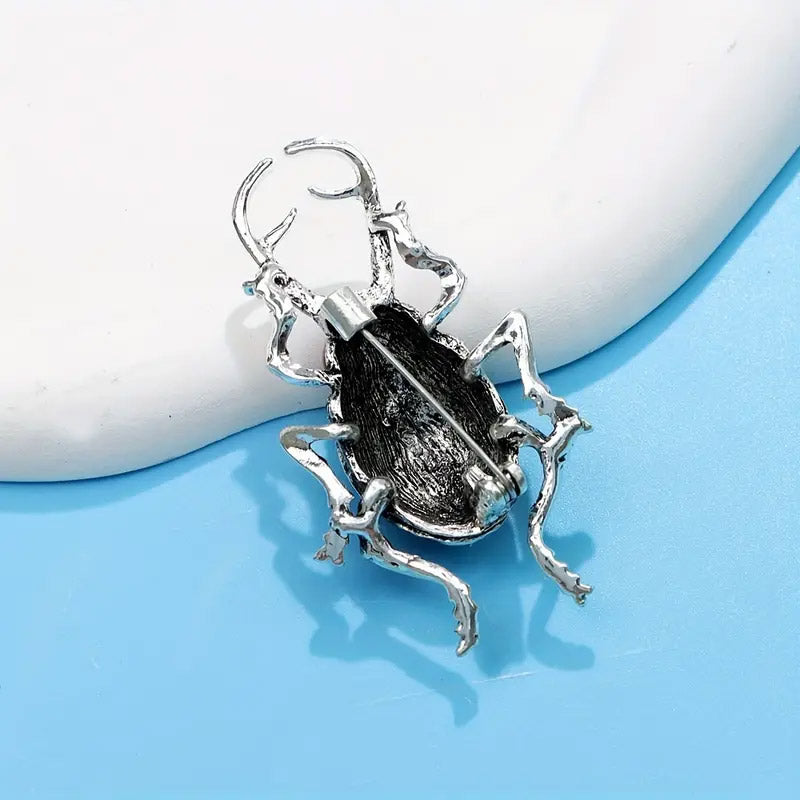 rhinestone crystal enamel fashion 3D beetle bug brooch for women clothes (5 pcs)