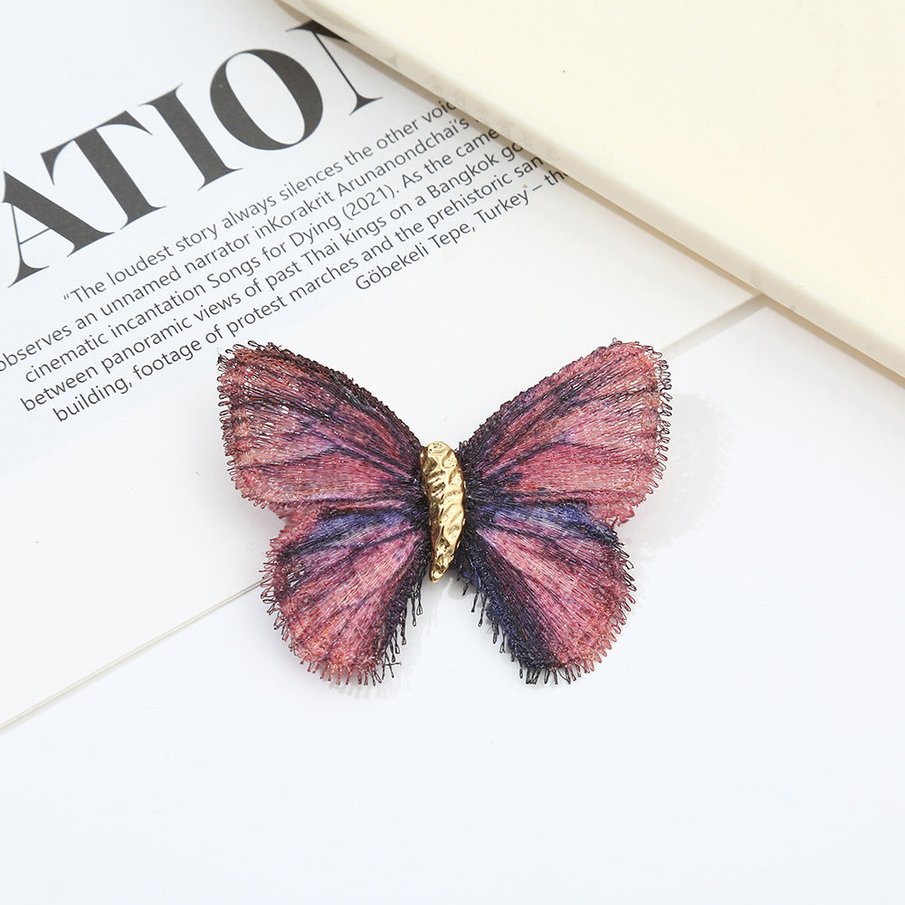Gradient Embroidered Vintage Butterfly Brooch (5 pcs)