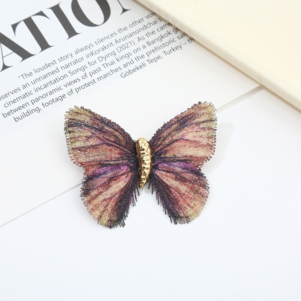 Gradient Embroidered Vintage Butterfly Brooch (5 pcs)