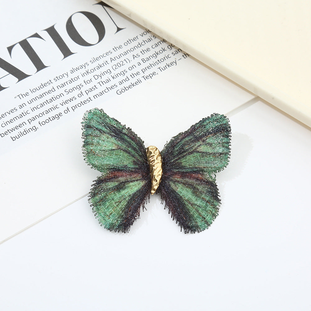 Gradient Embroidered Vintage Butterfly Brooch (5 pcs)