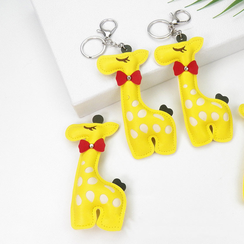 Giraffe PU Leather Animal Keychain (5 pcs)