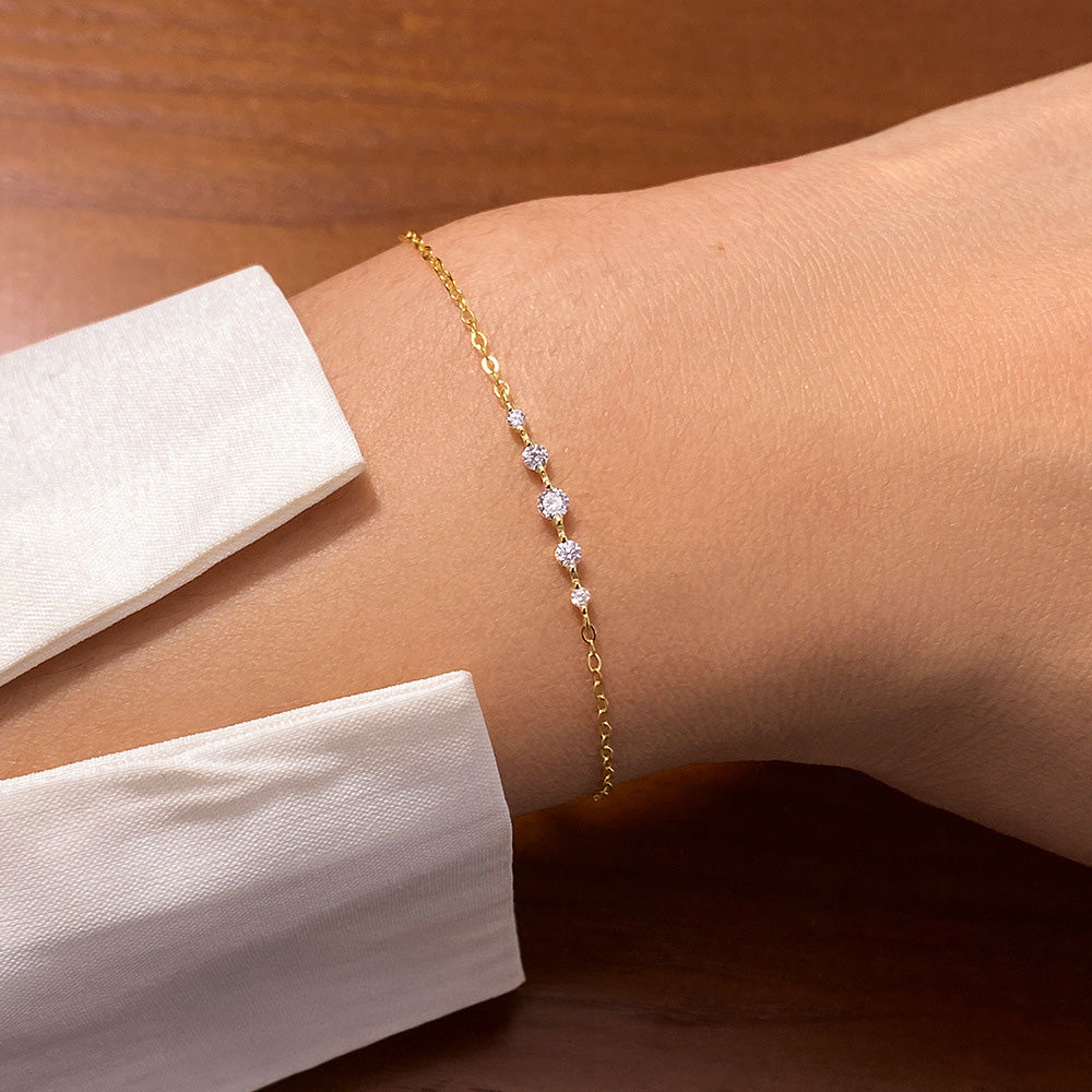 Exquisite Pavé Silver Bracelets Set of 5