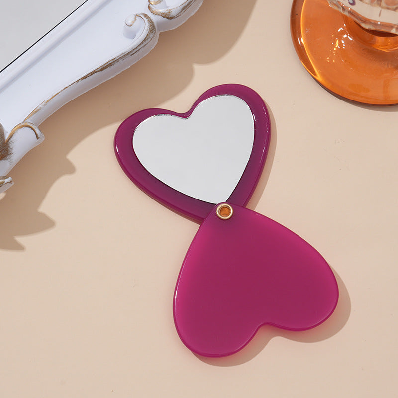 Purple heart compact mirror