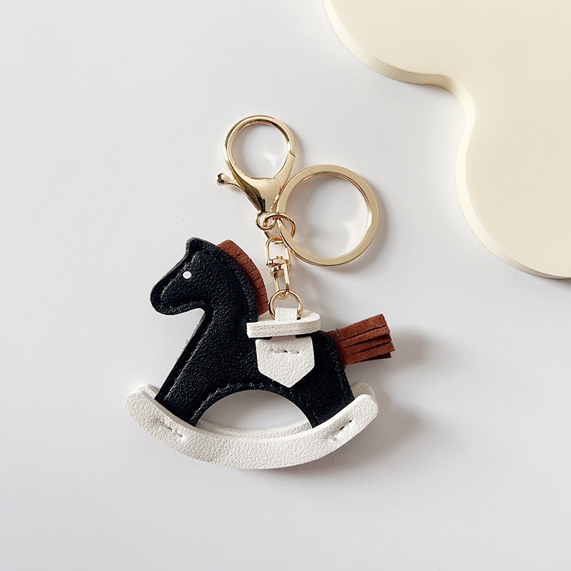 Black Rocking Horse Charm Pendant for Bags and Keys